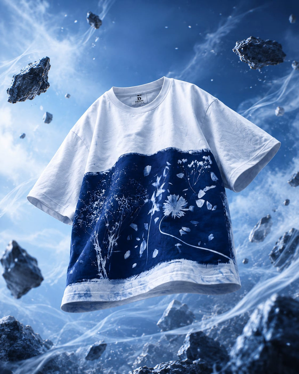 DAUNTE Botanical Bloom Tee – Hand Printed with Real Flowers