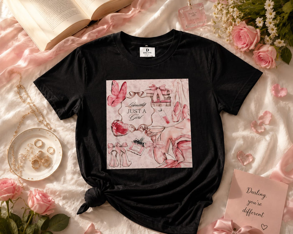 DAUNTE "Just A Girl" Graphic Oversized Tee for Women